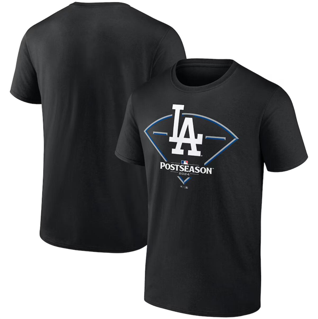 Men's Black Los Angeles Dodgers 2024 Postseason Around The Horn T-Shirt